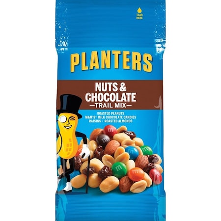Planters Trail Mix, , Nut/Chocolate, Kosher, 2 oz, 72/CT PK KRF00027